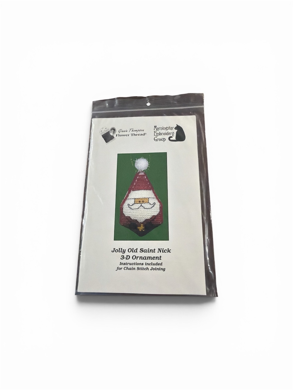Vintage Jolly Old Saint Nick 3-D Ornament Kit  from Morningstar Embroidery Group
